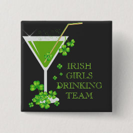 St Patricks Day Kleeblatt Cocktail Button