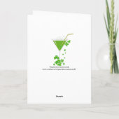 St.Patricks Day Kleeblatt Cocktail Grußkarte Karte (Rückseite)