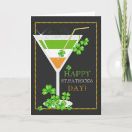 St.Patricks Day Kleeblatt Cocktail Grußkarte Karte