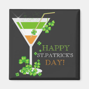 St. Patricks Day Kleeblatt Cocktail Magnet