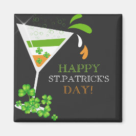 St. Patricks Day Kleeblatt Cocktail Magnet