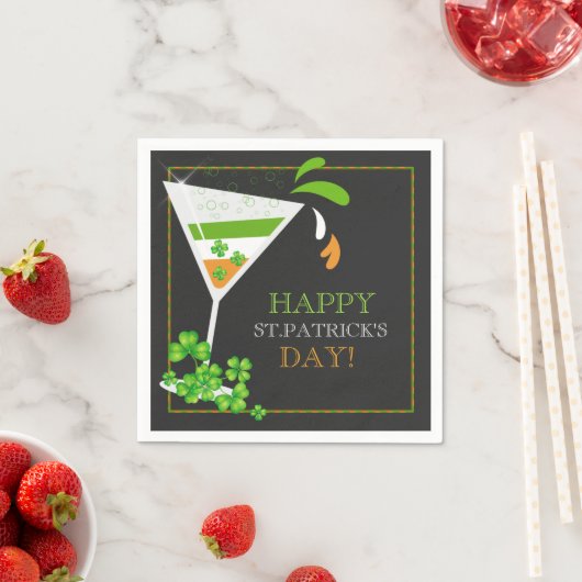 St Patricks Day Kleeblatt Cocktail Papier Napkins Serviette (Beispiel)