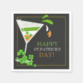 St Patricks Day Kleeblatt Cocktail Papier Napkins Serviette (Vorderseite)