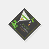 St Patricks Day Kleeblatt Cocktail Papier Napkins Serviette (Ecke)