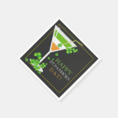 St Patricks Day Kleeblatt Cocktail Papier Napkins Serviette (Ecke)