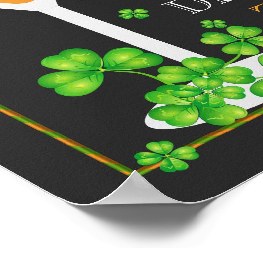 St. Patricks Day Kleeblatt Cocktail Poster (Ecke)