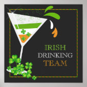 St. Patricks Day Kleeblatt Cocktail Poster (Vorne)