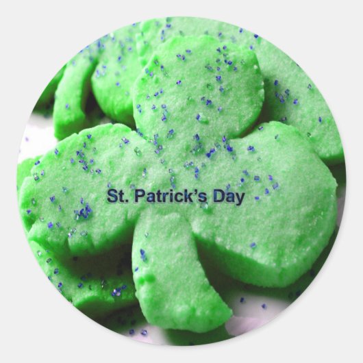 St. Patrick's Day Kleeblatt Cookies Runder Aufkleber (Vorderseite)