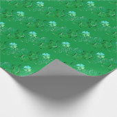 St. Patrick's Day Kleeblatt Curly Green Geschenkpapier (Ecke)