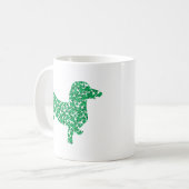 St Patricks Day Kleeblatt Dackel Kaffeetasse (Vorderseite Links)
