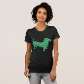 St Patricks Day Kleeblatt Dackel T-Shirt (Vorne ganz)