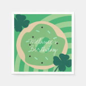 St Patricks Day Kleeblatt Donut Greenery Party Serviette (Vorderseite)