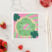St Patricks Day Kleeblatt Donut Greenery Party Serviette (Beispiel)