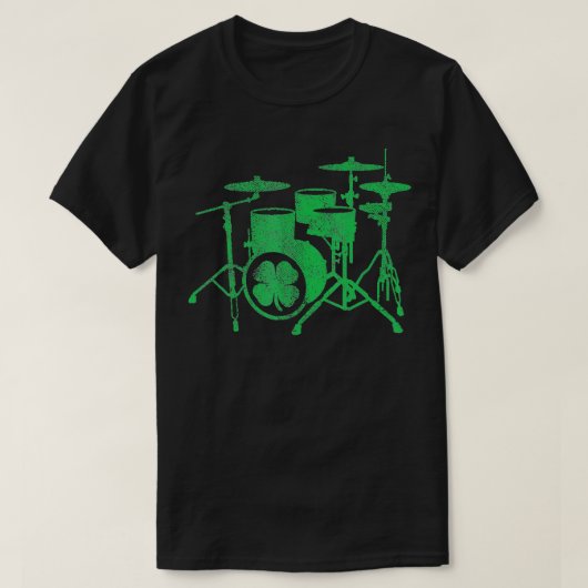 St Patricks Day Kleeblatt Drum Irish Green Drummer T-Shirt (Design vorne)
