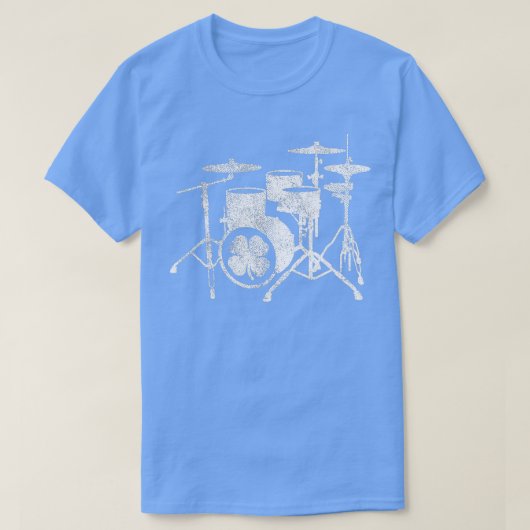 St Patricks Day Kleeblatt Drum Irish Green Drummer T-Shirt (Design vorne)