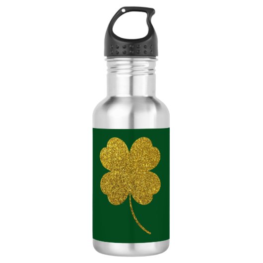 St. Patrick's Day Kleeblatt Edelstahlflasche (Vorderseite)