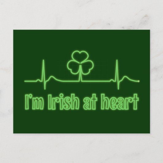 St Patrick's Day Kleeblatt EKG - Ich bin irisch im Postkarte (Vorderseite)
