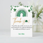 St Patrick's Day Kleeblatt Geburtstag Dankeschön K (Stehend Vorderseite)