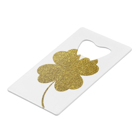 St. Patrick's Day Kleeblatt Geldbeutel Flaschenöffner (Rückseite Schrägansicht)