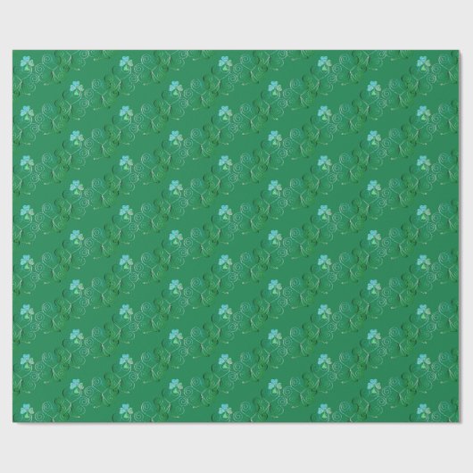 St. Patrick's Day Kleeblatt Geschenkpapier (Flach)