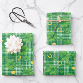 St. Patrick's Day Kleeblatt Geschenkpapier Set