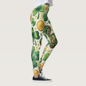 St. Patrick's Day Kleeblatt & Gold Women's Leggings (Rechts)