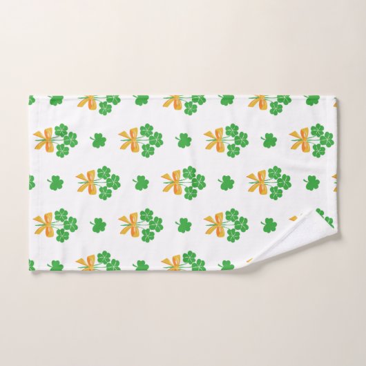 St. Patrick's Day Kleeblatt Golden Bow Green Clove Badhandtuch Set (Handtuch)