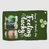 St. Patrick's Day Kleeblatt Golf Handtuch (Horizontal)