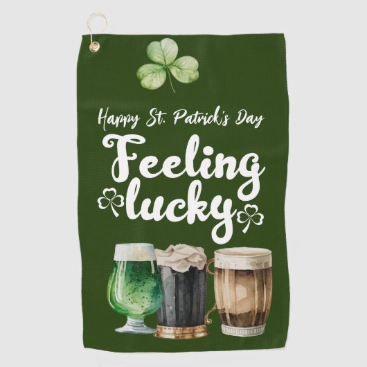 St. Patrick's Day Kleeblatt Golf Handtuch (Vorderseite)