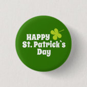 St Patrick's Day Kleeblatt Green Button (Vorderseite)