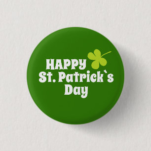 St Patrick's Day Kleeblatt Green Button