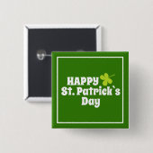 St Patrick's Day Kleeblatt Green Button (Vorne & Hinten)