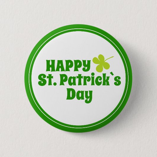 St Patrick's Day Kleeblatt Green Button (Vorderseite)