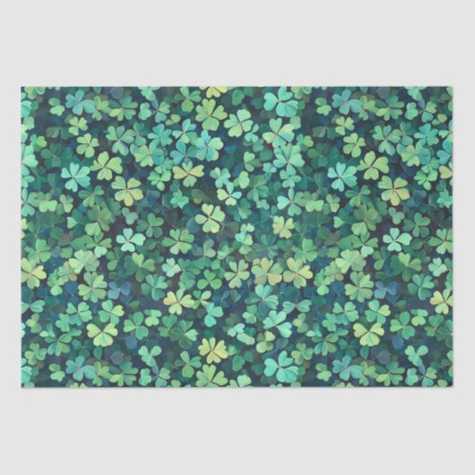 St. Patrick's Day Kleeblatt Green Clover Seidenpapier (Vorderseite)