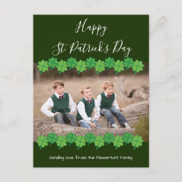 St. Patrick's Day Kleeblatt Green Foto Feiertagspostkarte