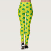 St Patrick's Day Kleeblatt Green Pattern Leggings (Rückseite)