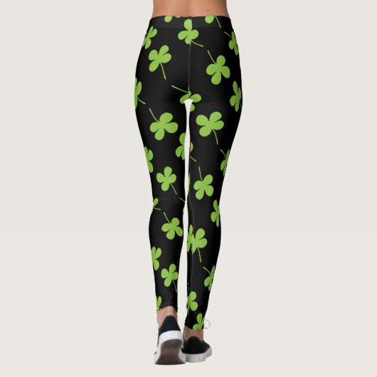 St Patrick's Day Kleeblatt Green Pattern Leggings (Rückseite)