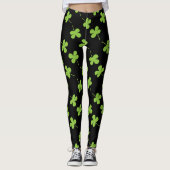 St Patrick's Day Kleeblatt Green Pattern Leggings (Vorderseite)