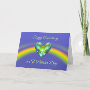 St. Patricks Day Kleeblatt Herz Jubiläumskarte Karte