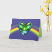 St. Patricks Day Kleeblatt Herz Karte (Gelbe Blume)