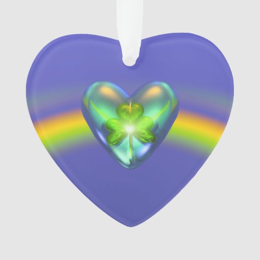 St. Patricks Day Kleeblatt Herz Ornament (Vorderseite)