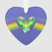 St. Patricks Day Kleeblatt Herz Ornament (Rückseite)