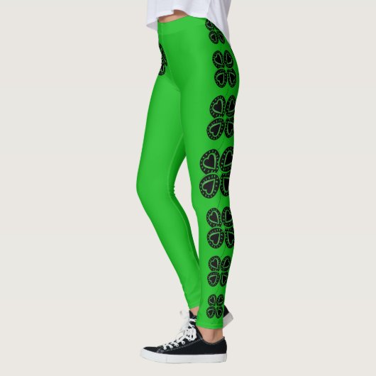 St. Patrick's Day Kleeblatt Herzstück Leggings 2 (Links)