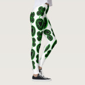 St. Patrick's Day Kleeblatt Herzstück Leggings 4 (Rechts)