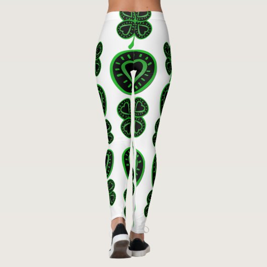 St. Patrick's Day Kleeblatt Herzstück Leggings 4 (Rückseite)