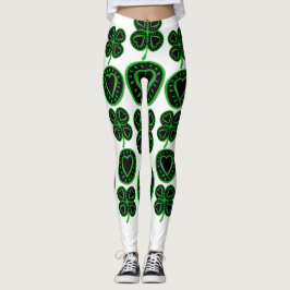 St. Patrick's Day Kleeblatt Herzstück Leggings 4