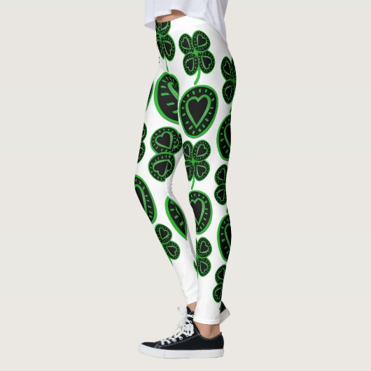 St. Patrick's Day Kleeblatt Herzstück Leggings 4 (Links)