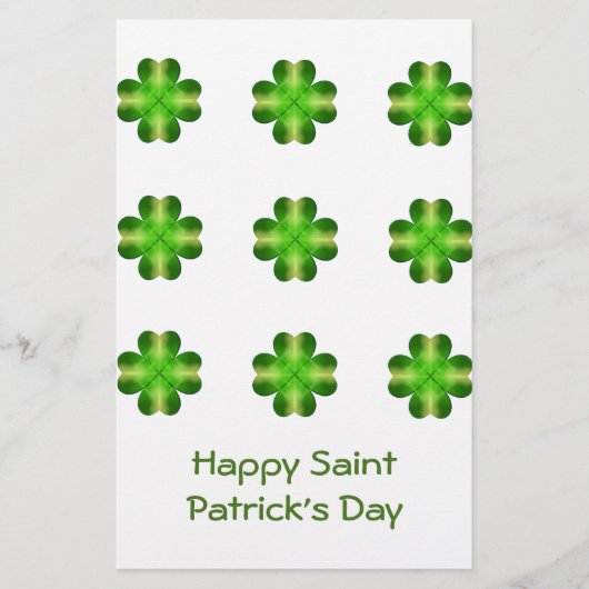 St. Patrick's Day Kleeblatt Hintergrund Briefpapier (Vorderseite)
