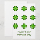 St. Patrick's Day Kleeblatt Hintergrund Briefpapier (Vorne/Hinten)