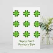 St. Patrick's Day Kleeblatt Hintergrund Briefpapier (Stehend Vorderseite)